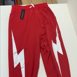 Red Lighting Bolt Joggers
